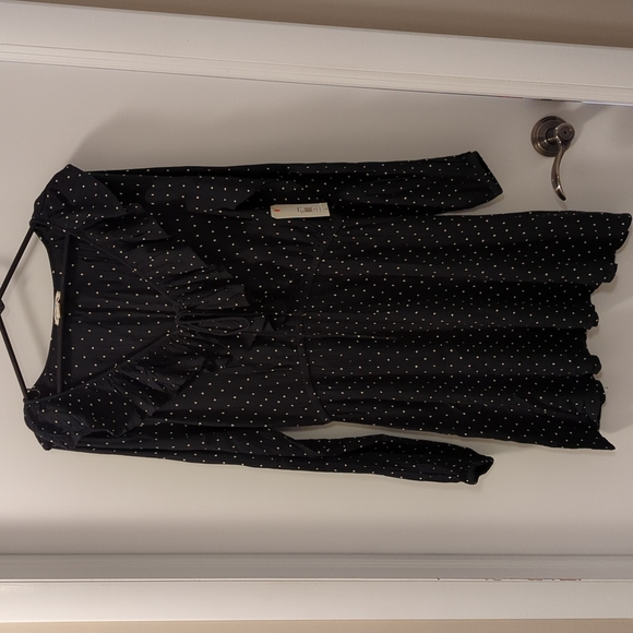 Billabong Long Sleeve Mini Polka Dot Dress - Picture 2 of 14